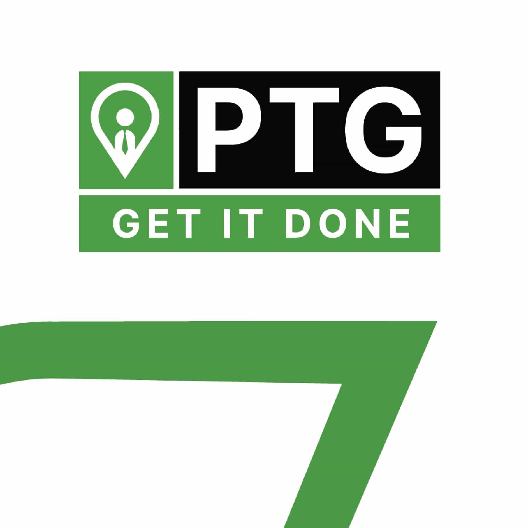 PTG Get It Done brand identity with green number 7